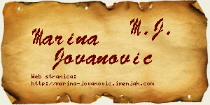 Marina Jovanović vizit kartica
